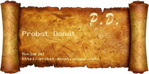 Probst Donát névjegykártya